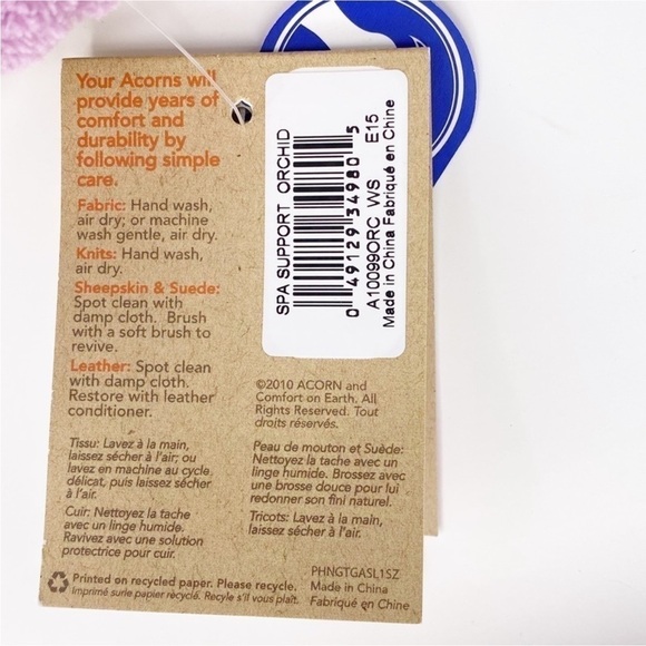 Acorn Slippers Spa Support Women’s Size Small 5-6 Pink Terry Plush Soft New NWT - Picture 7 of 8